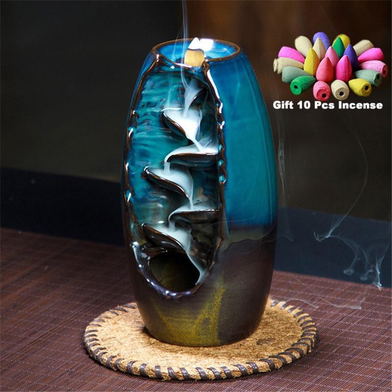 Waterfall-like Ceramic Incense Burner Holder