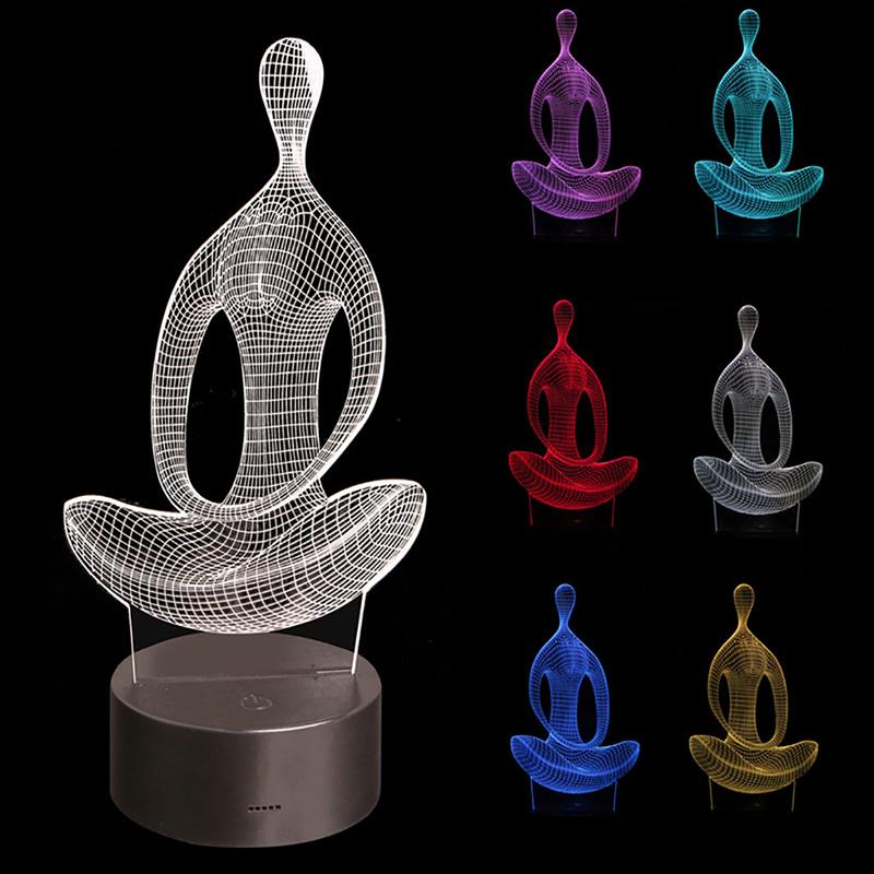 3D illusion Yoga Meditation Night Light