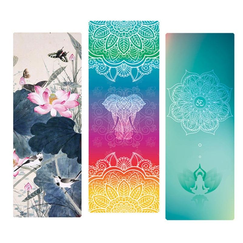 Printed Yoga Mat Natural Rubber Anti Slip For Fitness