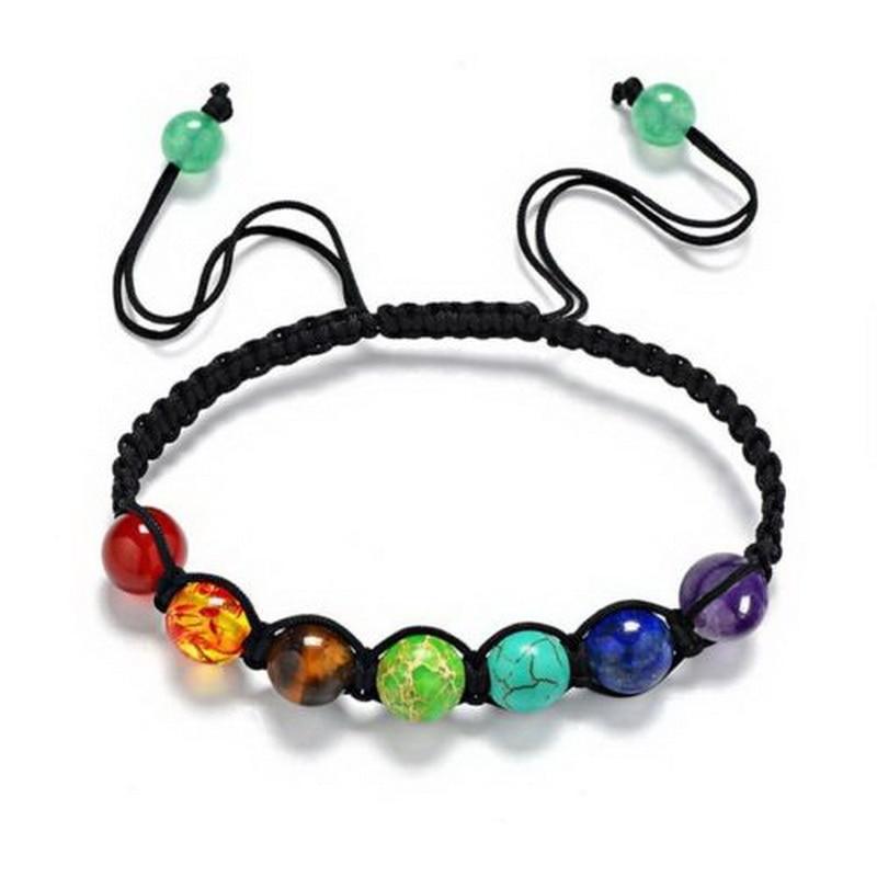 Supernatural Lava Reiki Stones 7 Chakra Yoga Bracelet