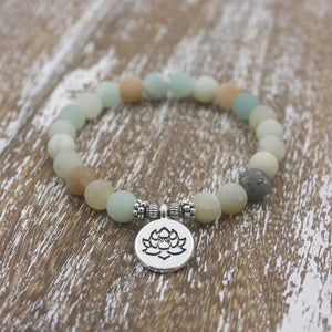 Matte Frosted Amazonite beads Yoga Bracelet